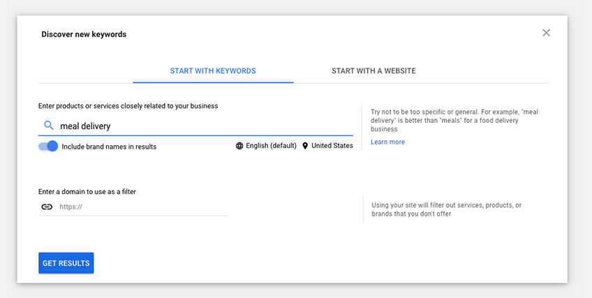 Google Keyword Planner Google Keyword Planner